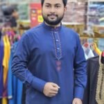 আরামদায়ক কাফ হাতায় নেভি ব্লু পাঞ্জাবী