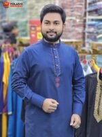আরামদায়ক কাফ হাতায় নেভি ব্লু পাঞ্জাবী